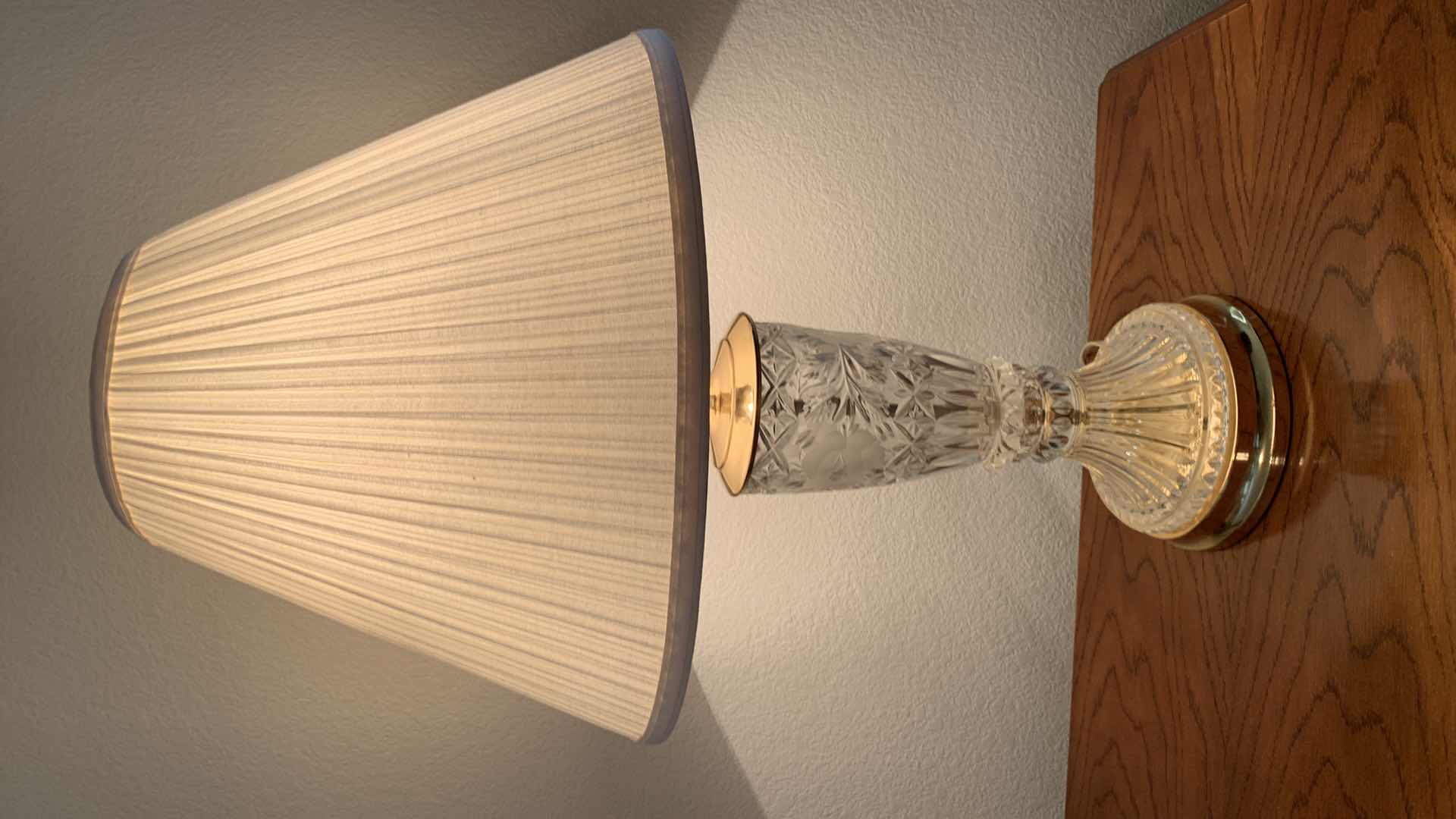 Photo 1 of VINTAGE CRYSTAL LAMP STAR CUT DESIGN 28” $250