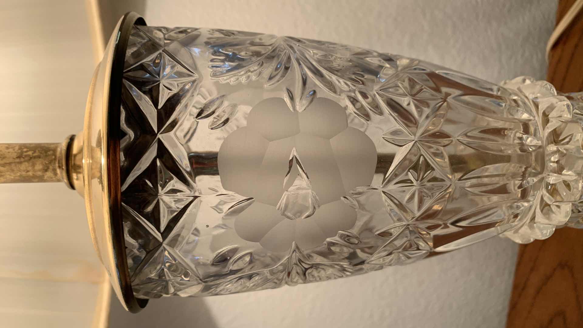 Photo 4 of VINTAGE CRYSTAL LAMP STAR CUT DESIGN 28” $250