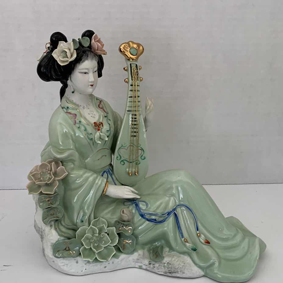 Photo 1 of ORIENTAL INSPIRED PORCELAIN STATUE 10” X 9”