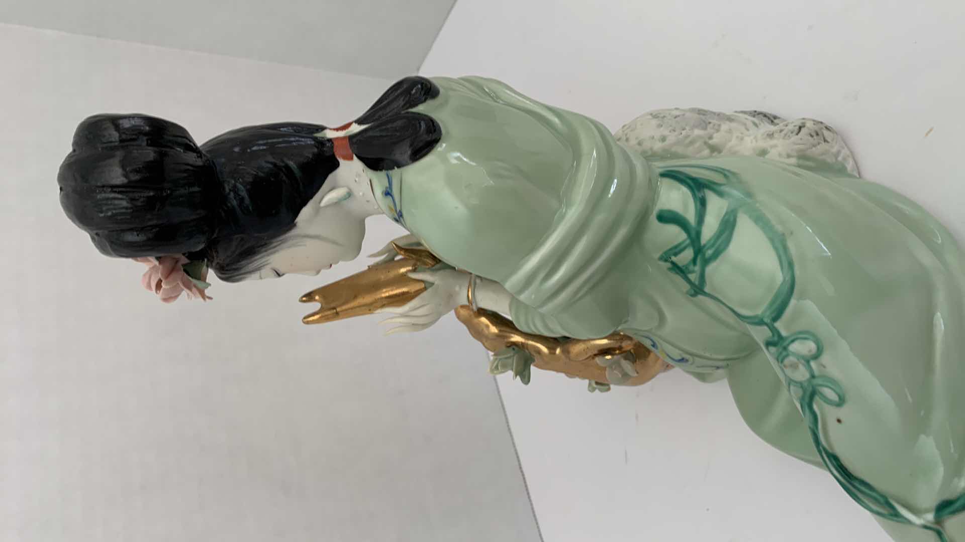 Photo 3 of ORIENTAL INSPIRED PORCELAIN STATUE 11” X 10”