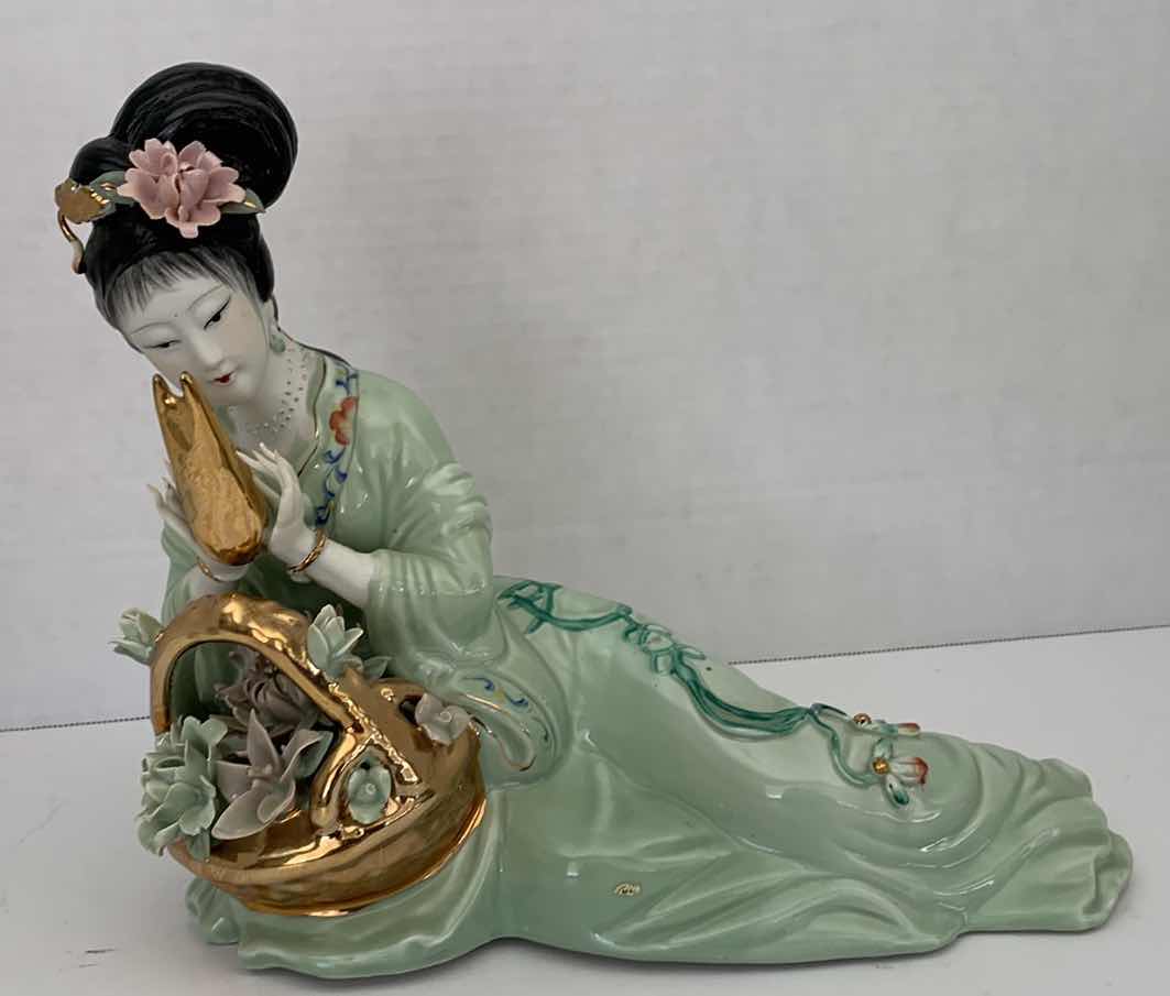 Photo 1 of ORIENTAL INSPIRED PORCELAIN STATUE 11” X 10”