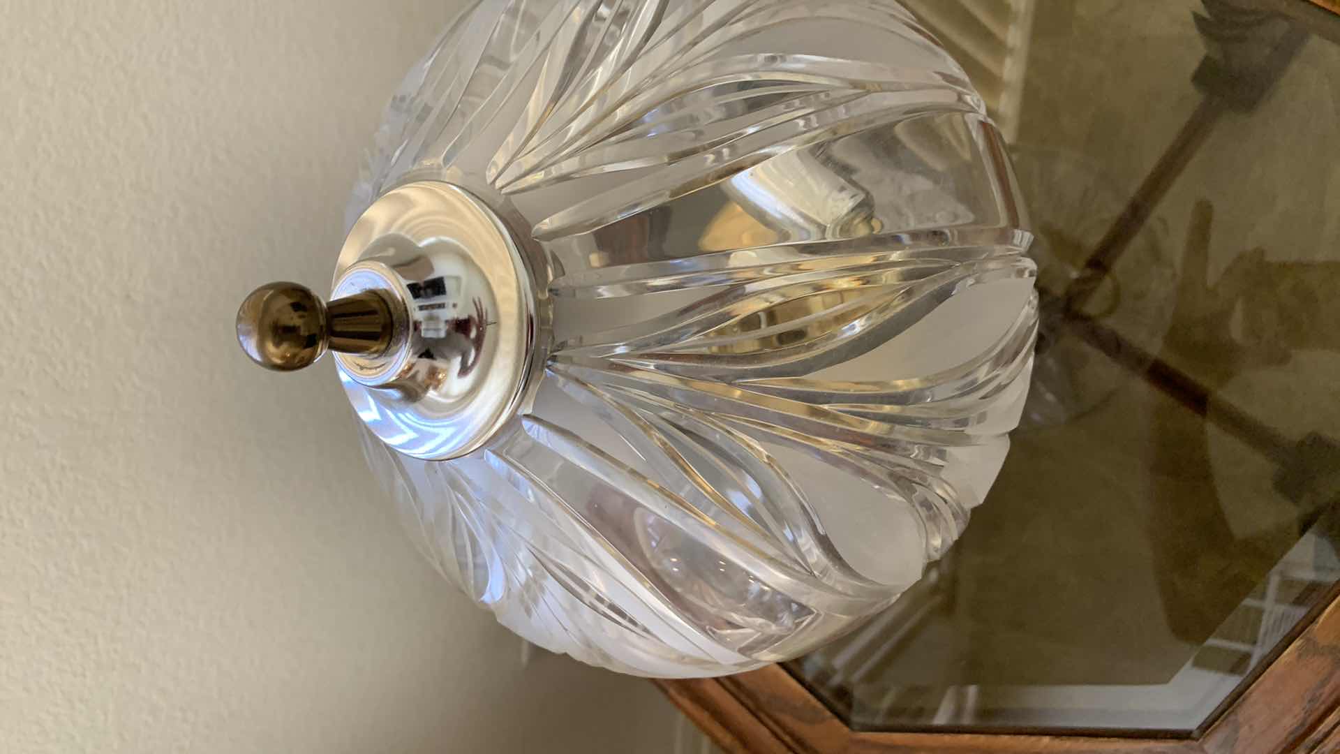 Photo 3 of HEAVY CRYSTAL GLASS TABLE LAMP 18” TALL