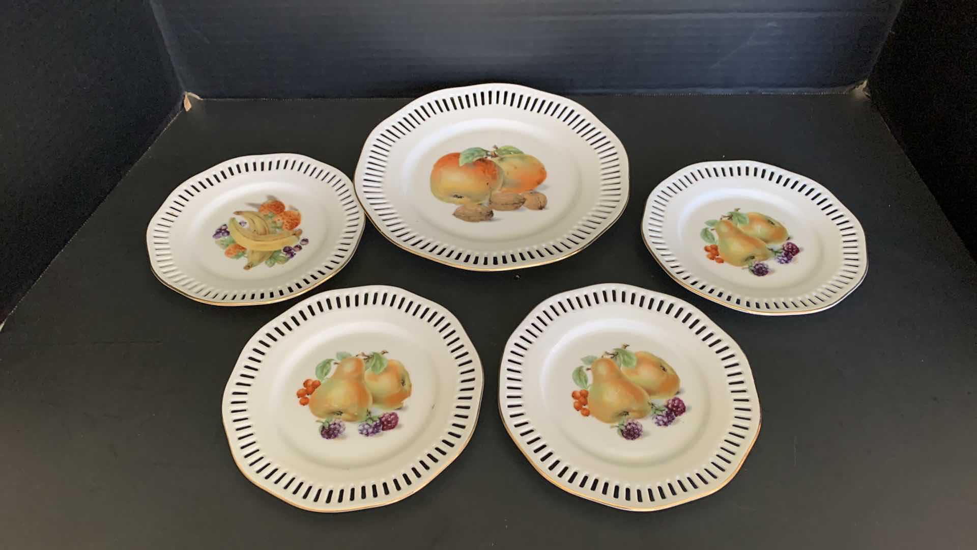 Photo 1 of VINTAGE PORCELAIN FRUIT PLATES FROM GERMANY