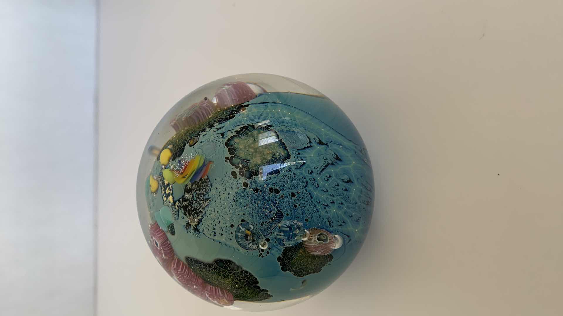 Photo 2 of JOSH SIMPSON ART GLASS 4.25 PLANET PAPERWEIGHT $720