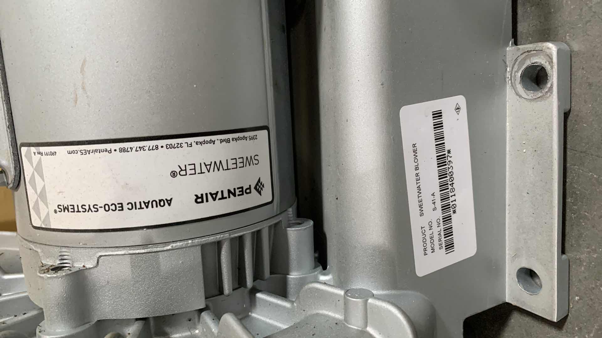 Photo 1 of SWEETWATER SERIES 2 REGENERATIVE BLOWER S-41-A
