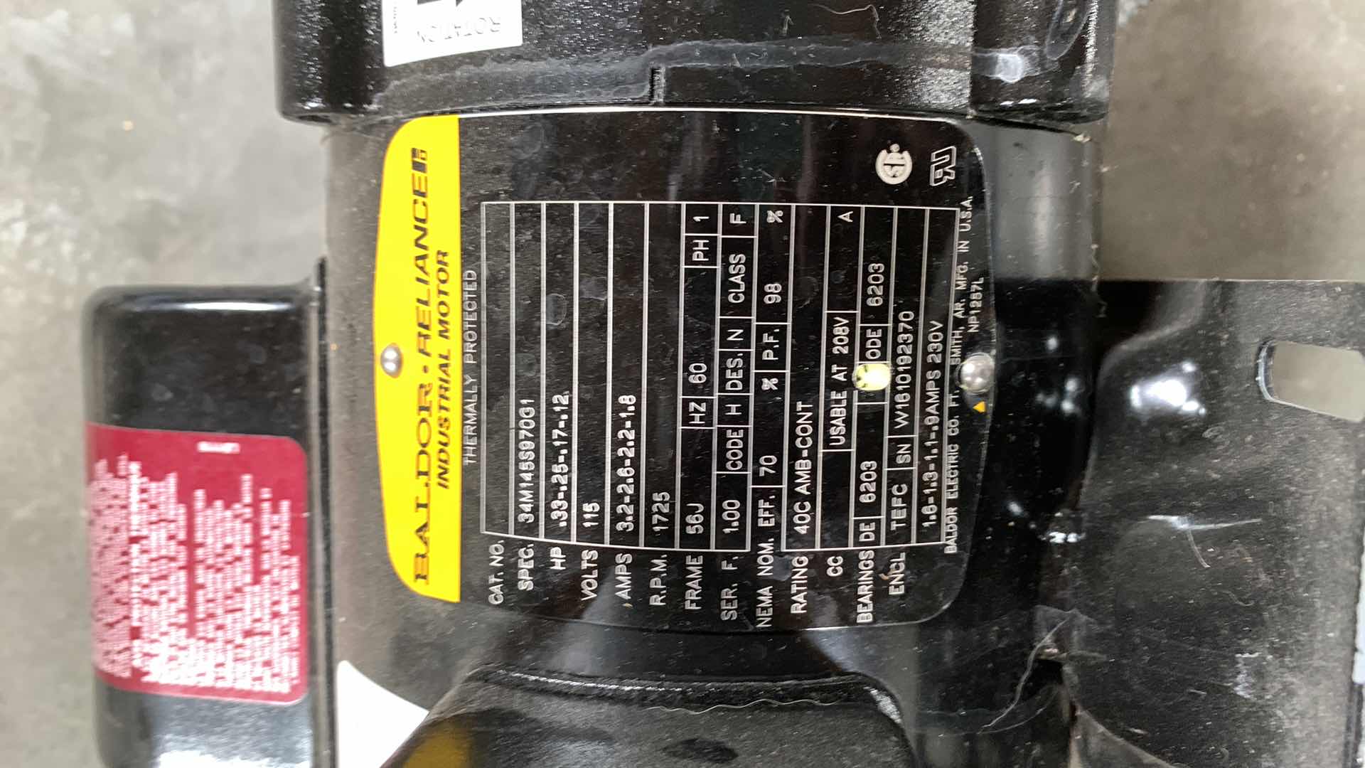 Photo 2 of EASYPRO INDUSTRIAL MOTOR LOW VOLTAGE EX6100