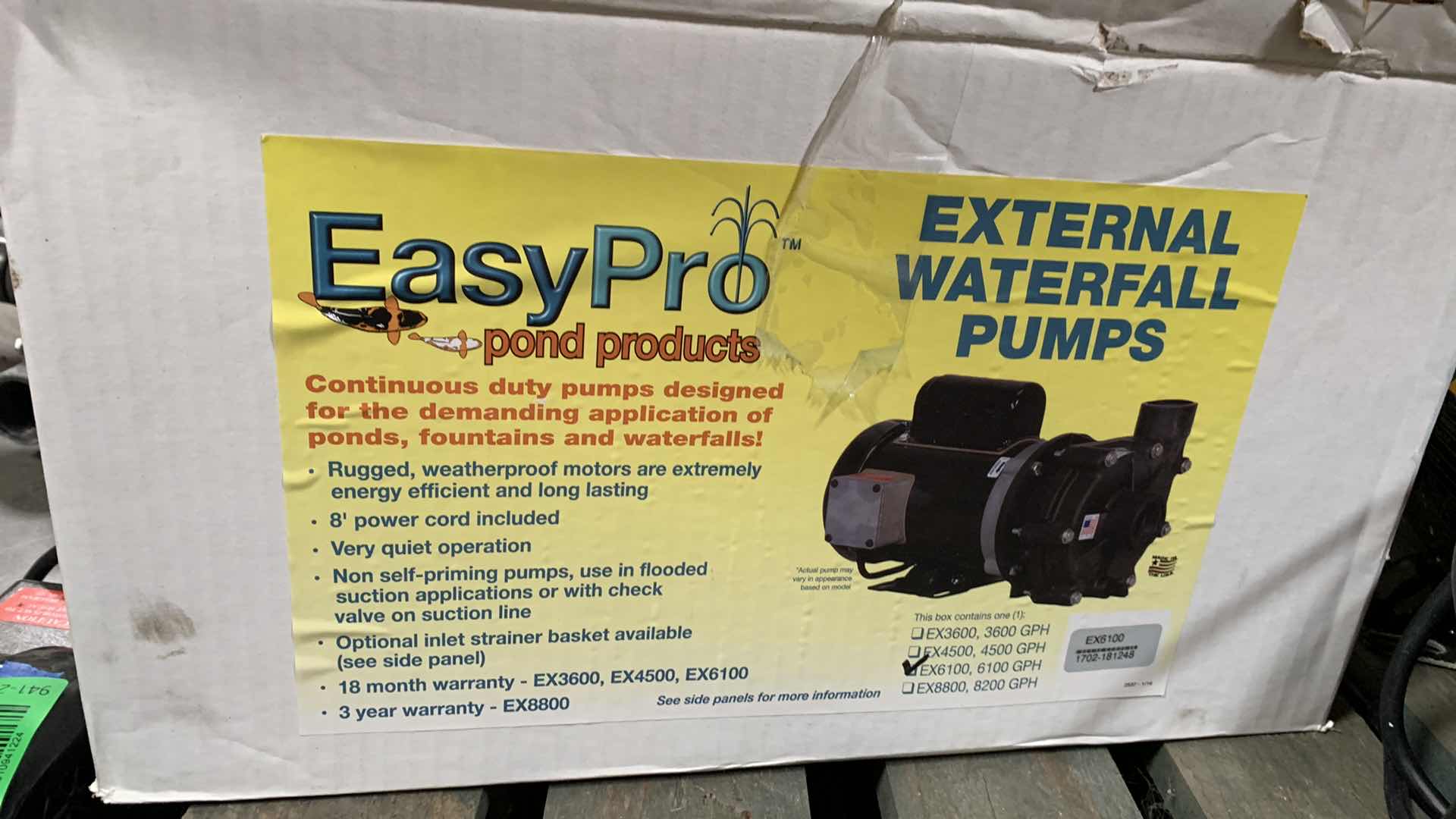 Photo 1 of EASYPRO EXTERNAL WATERFALL PUMP EX6100