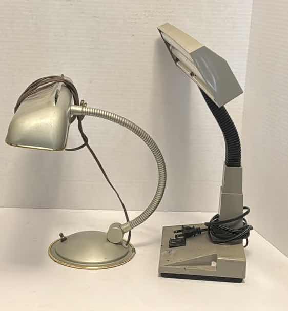 Photo 1 of SET OF TWO VINTAGE GOOSENECK LAMPS