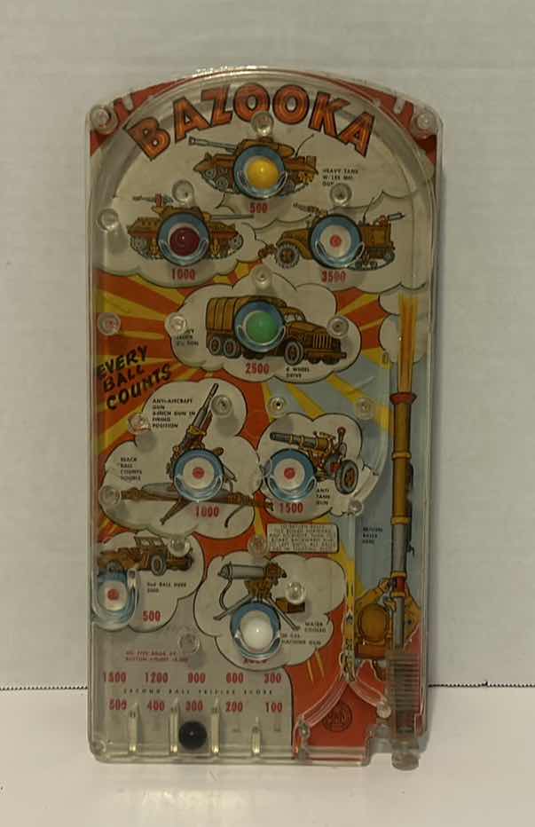 Photo 1 of MARX, BAZOOKA MILITARY PINBALL TYPE GAME. 1950’S WORKS