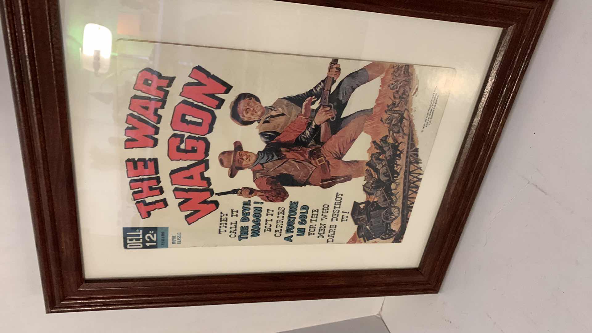 Photo 1 of FRAMED VINTAGE DELL THE WAR WAGON COMIC JOHN WAYNE KIRK DOUGLAS 1967