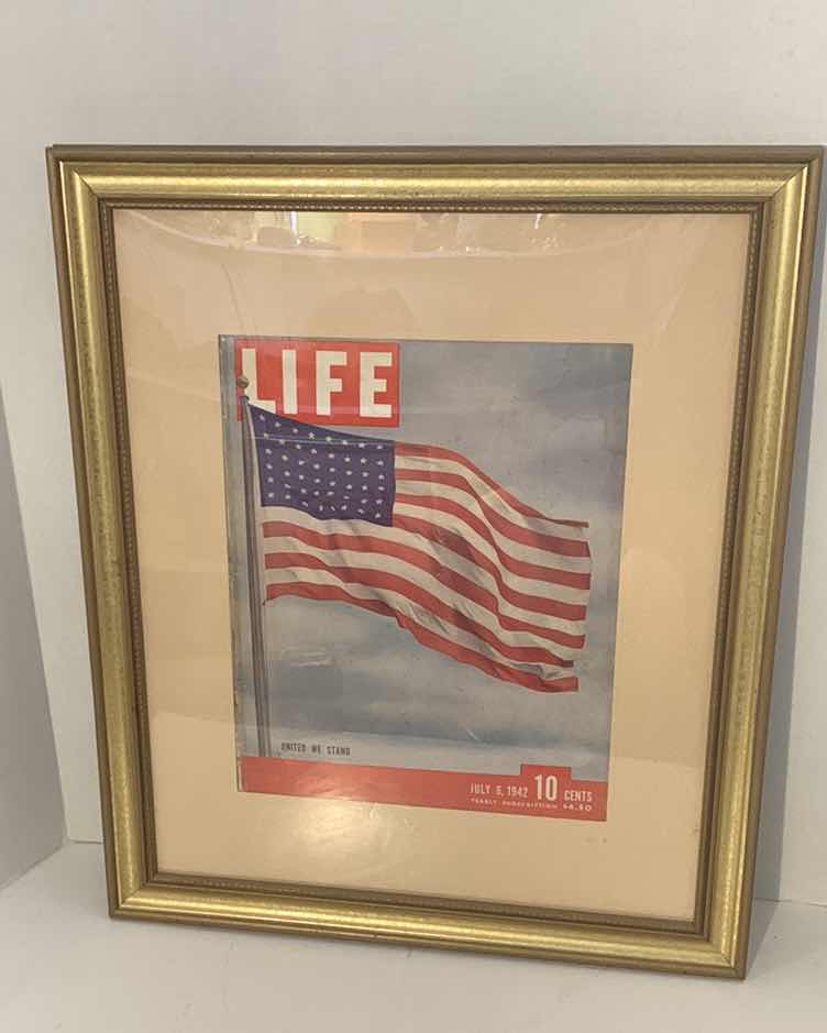 Photo 1 of FRAMED VINTAGE LIFE MAGAZINE JULY 6TH 1942 19” X 23”