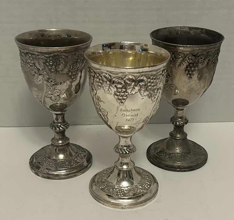 Photo 1 of 3 ORNATE GRAPEVINE SILVER CHALICES