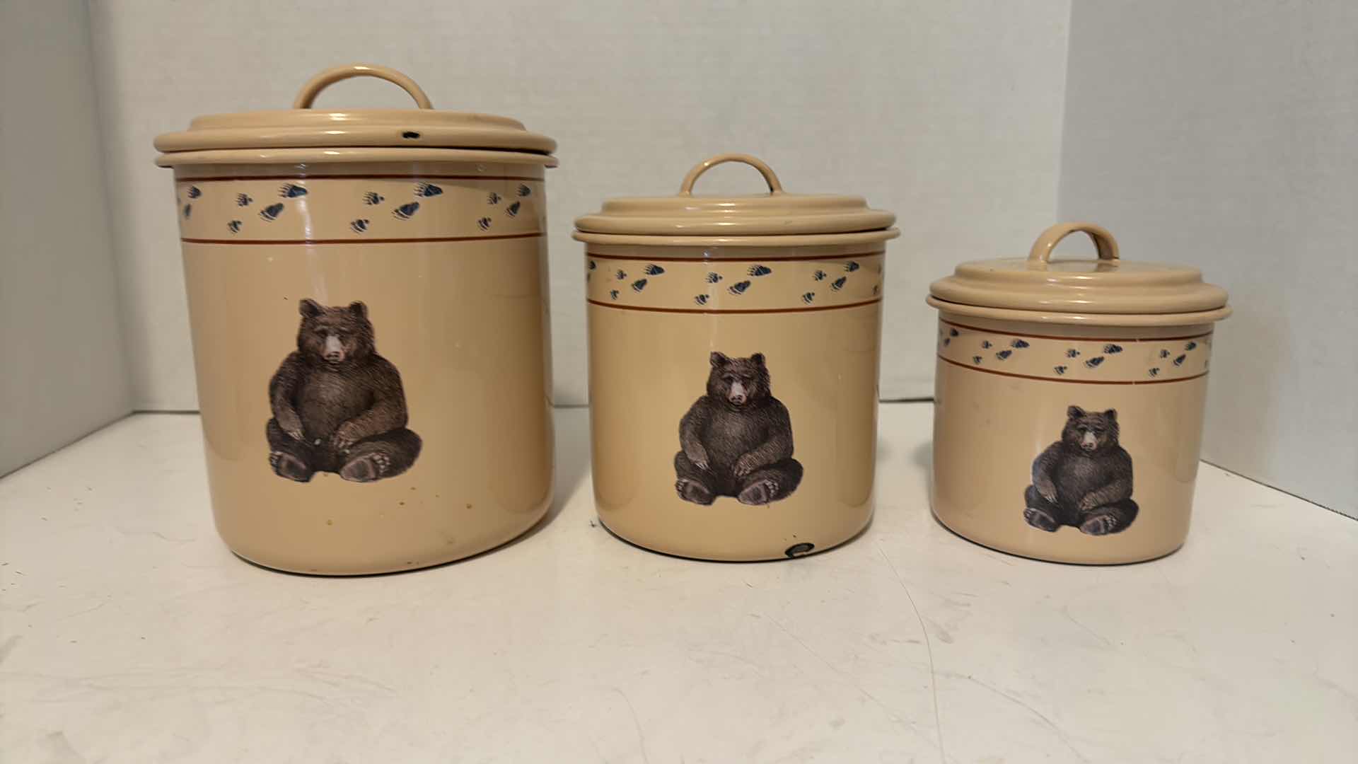 Photo 1 of ENAMEL BEAR CANISTERS