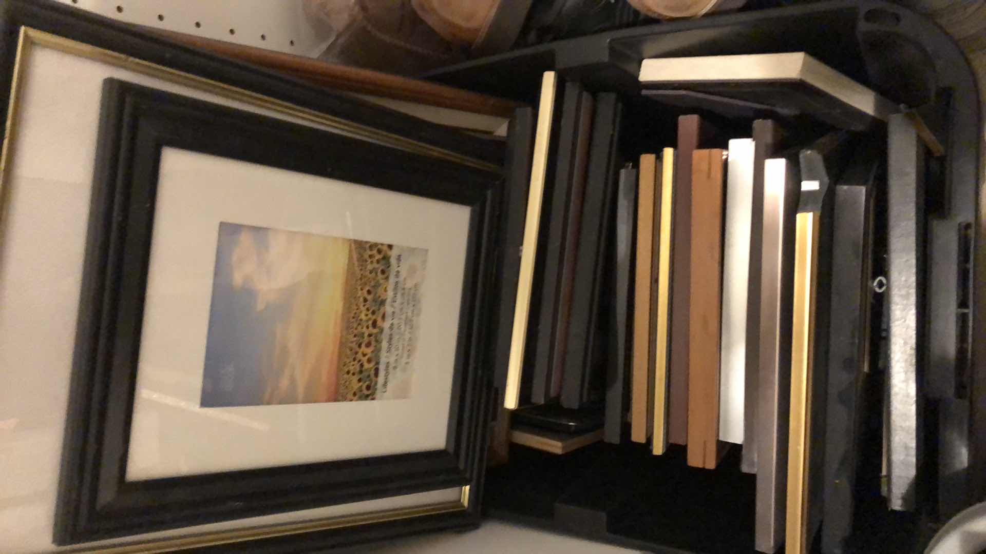 Photo 1 of BIN OF ASSORTED PICTURE FRAMES