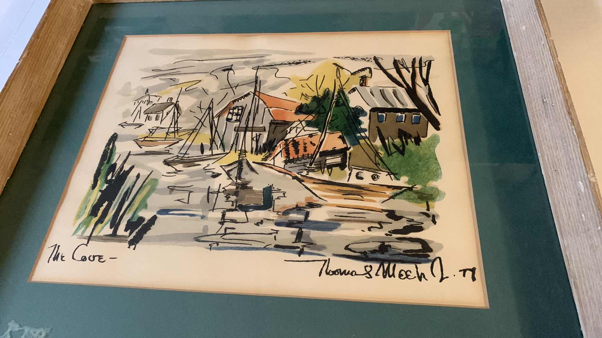 Photo 2 of ORIGINAL “THE COVE” NANTUCKET PAINTING SIGNED BY THOMAS MEEK JR. 
20” X 17” 1977