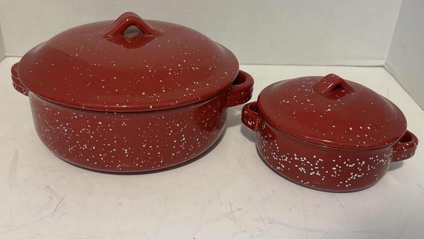 Photo 1 of 2 CERAMIC POTS WITH LIDS