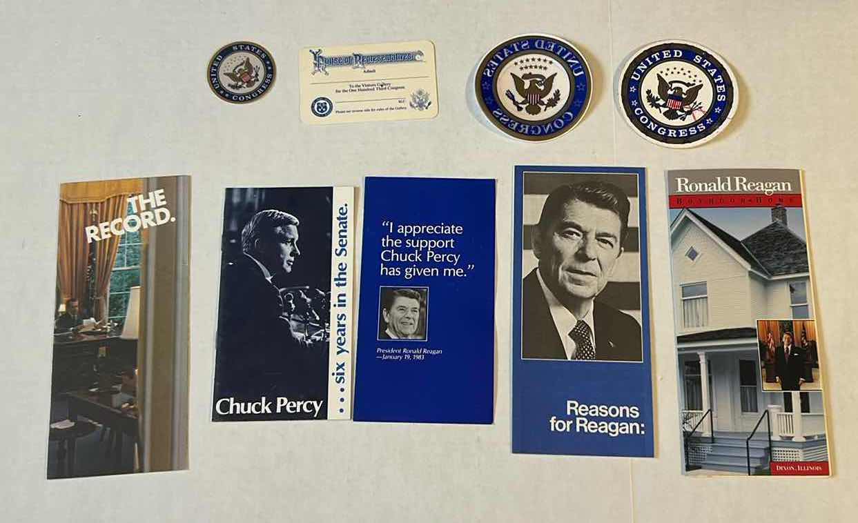 Photo 1 of PRESIDENTIAL AND POLITICAL PAMPHLETS AND STICKERS