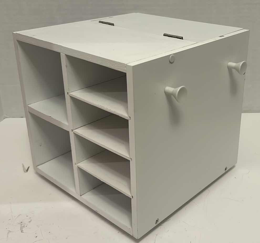 Photo 3 of SMALL STORAGE CONTAINERS
PINK DRAWERS CONTAINER 8”L X 6”W X 6 1/2”H
WHITE WOODEN CONTAINER 9”L X 9”W X 9”H