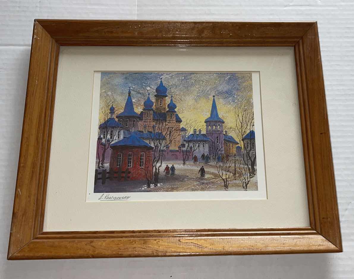 Photo 1 of ANATOLE KRASNYANSKY SIGNED SERIOLITHOGRAPH PRAGUE ICY REFLECTION PRINT CERTIFICATE OF AUTHENTICITY 16”X13”H