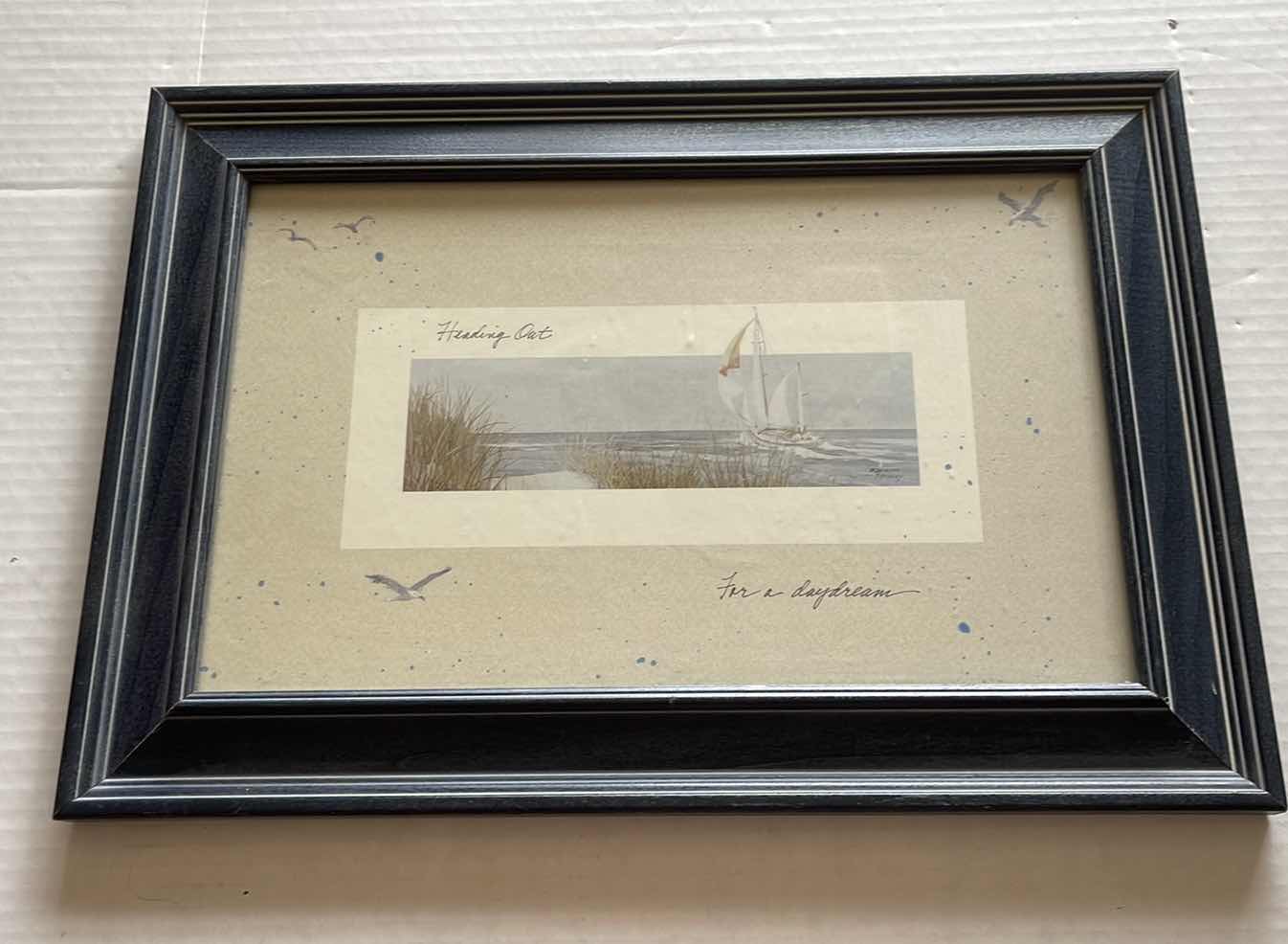 Photo 1 of FRAMED SAILBOAT PICTURE COASTAL JACQUELINE PENNEY 19.5” X 13.5”