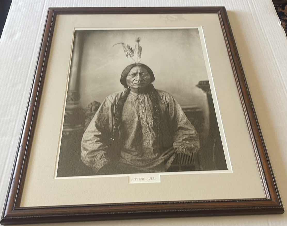 Photo 1 of NATIVE AMERICAN CHIEF SITTING BULL FRAMED ARTWORK PRINT 23.5” X 29.5”