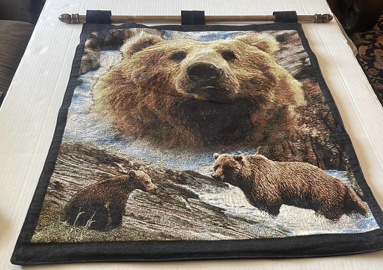 Photo 1 of GRIZZLY BEAR EMBROIDERED WALL ART 25.5”x31.5”H