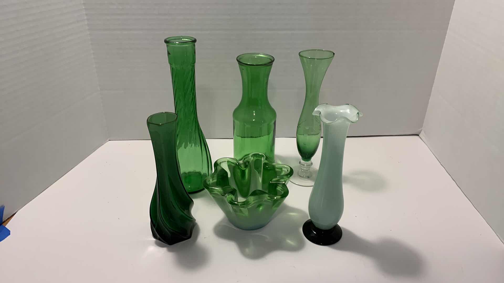 Photo 1 of ASSORTED GREEN GLASSES