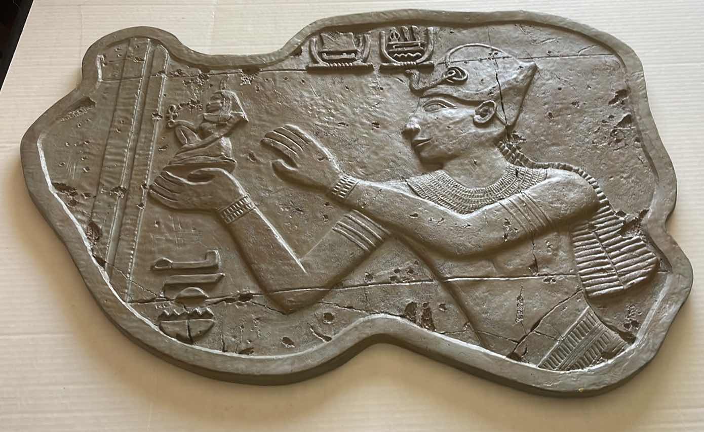 Photo 1 of 2-“EGYPTIAN INSPIRED” HIEROGLYPHICS WALL ART APPROX 36”X24”H