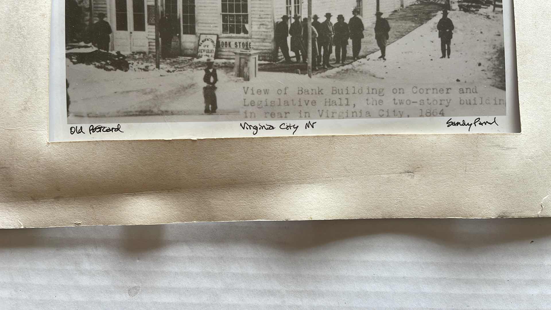 Photo 2 of ANTIQUE POSTCARD VIEW OF BANK BUILDING AND LEGISLATIVE HALL VIRGINIA CITY, NEVADA 1864 9”x6”H