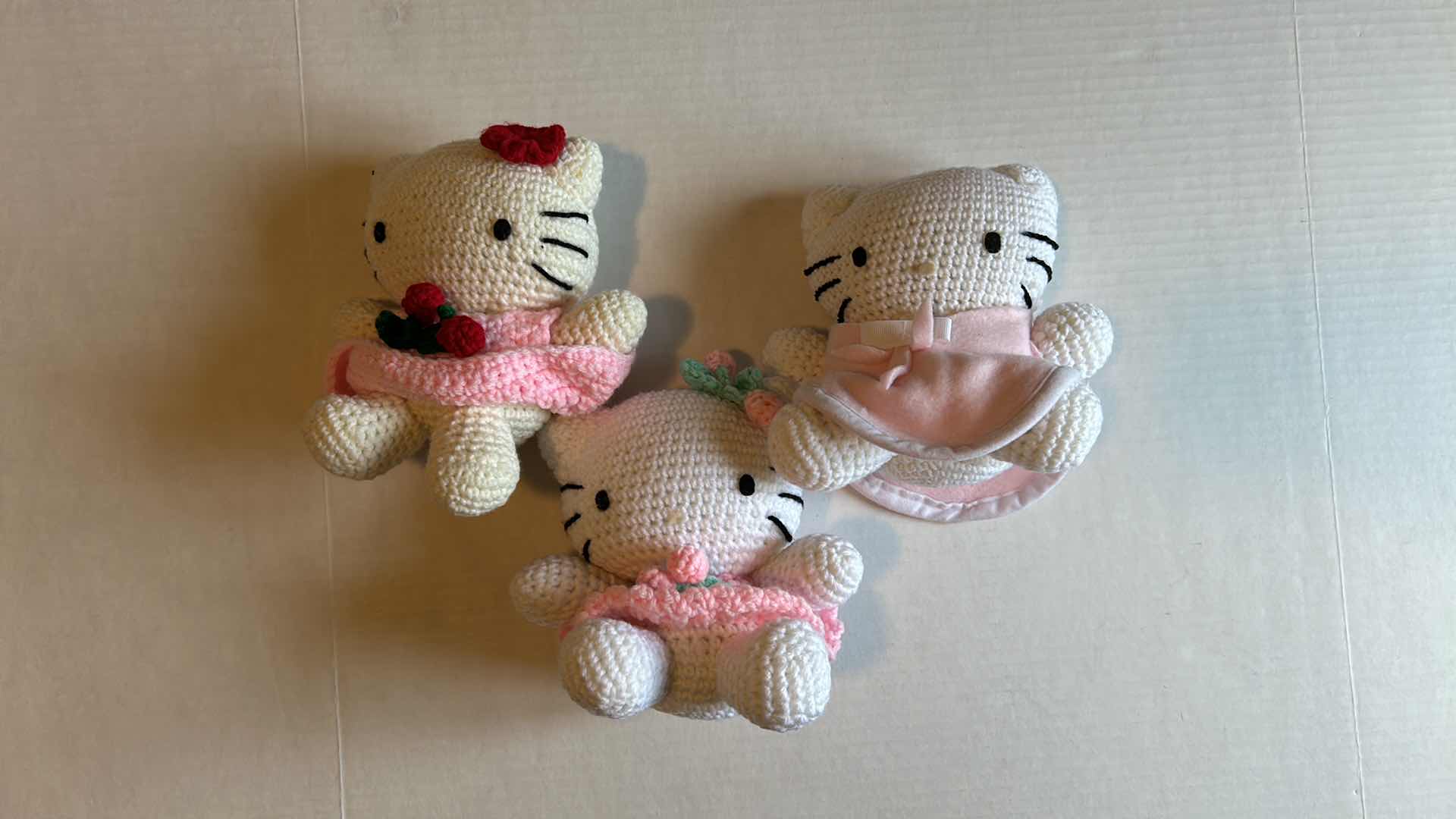 Photo 1 of SET OF CROCHET HELLO KITTY PLUSHIES