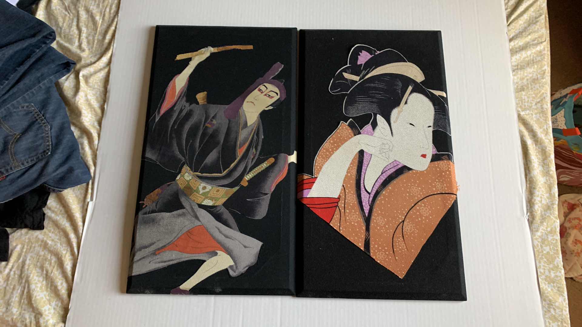 Photo 5 of THREE PIECES OF JAPANESE INSPIRED ART LARGEST IS 25” X 17”