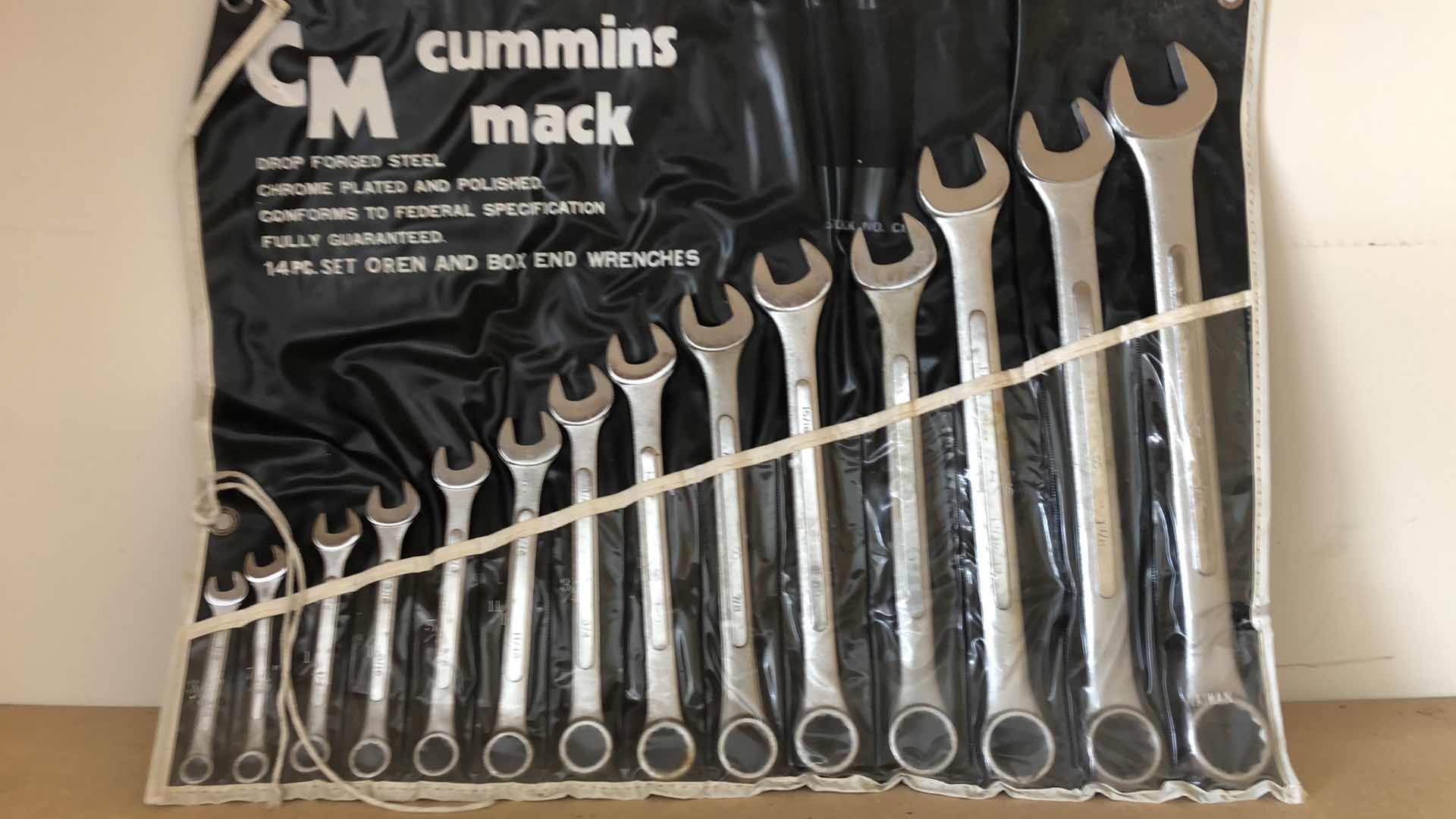 Photo 1 of CUMMINS MACK DROP FORGED STEEL 14 PC. OPEN END AND BOX END WRENCH SET STANDARD