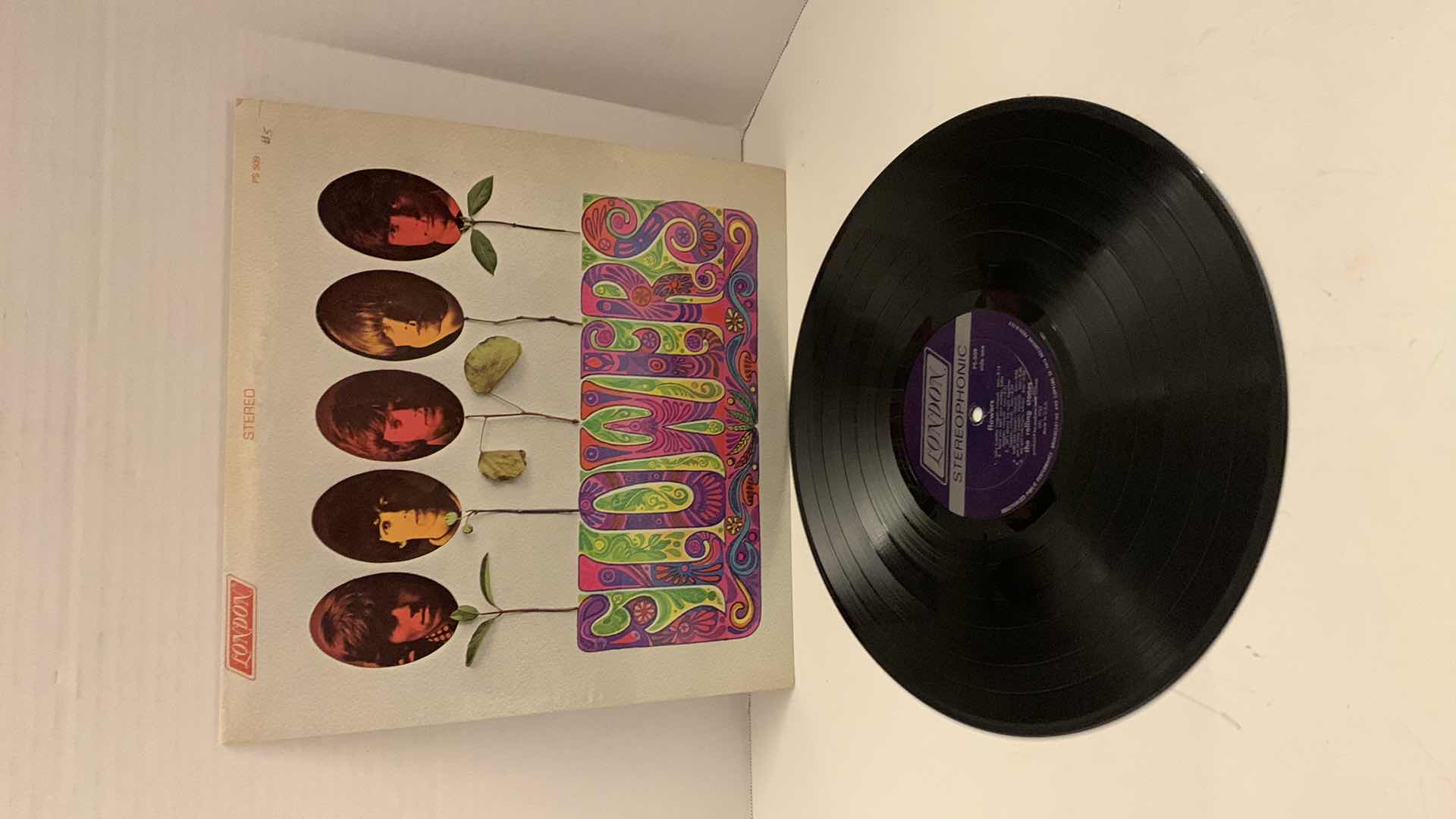 Photo 1 of THE ROLLING STONES “FLOWERS” RECORD ALBUM LONDON PS-509