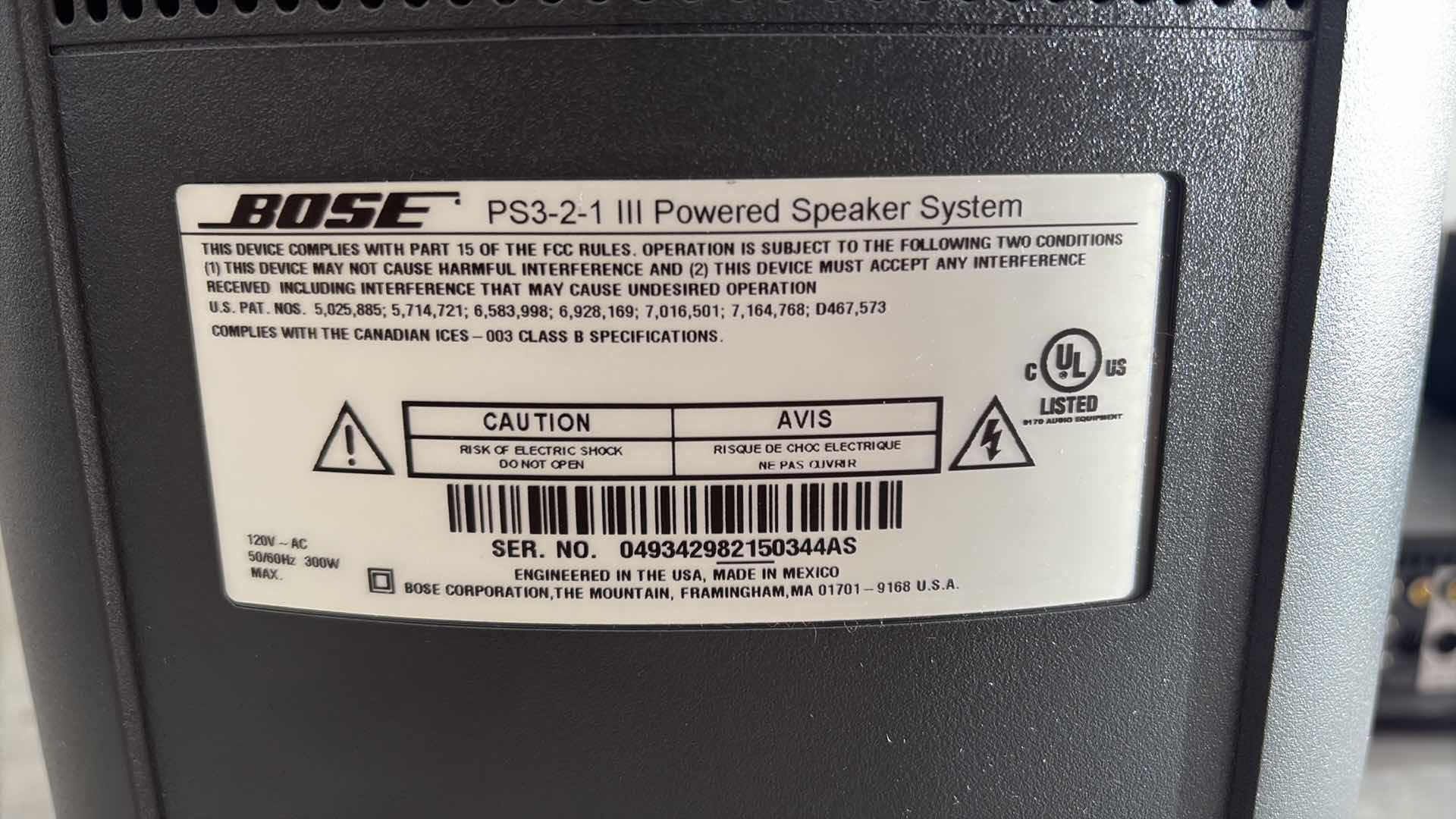 Photo 1 of BOSE SERIES 3 HOME THEATER SET H14”