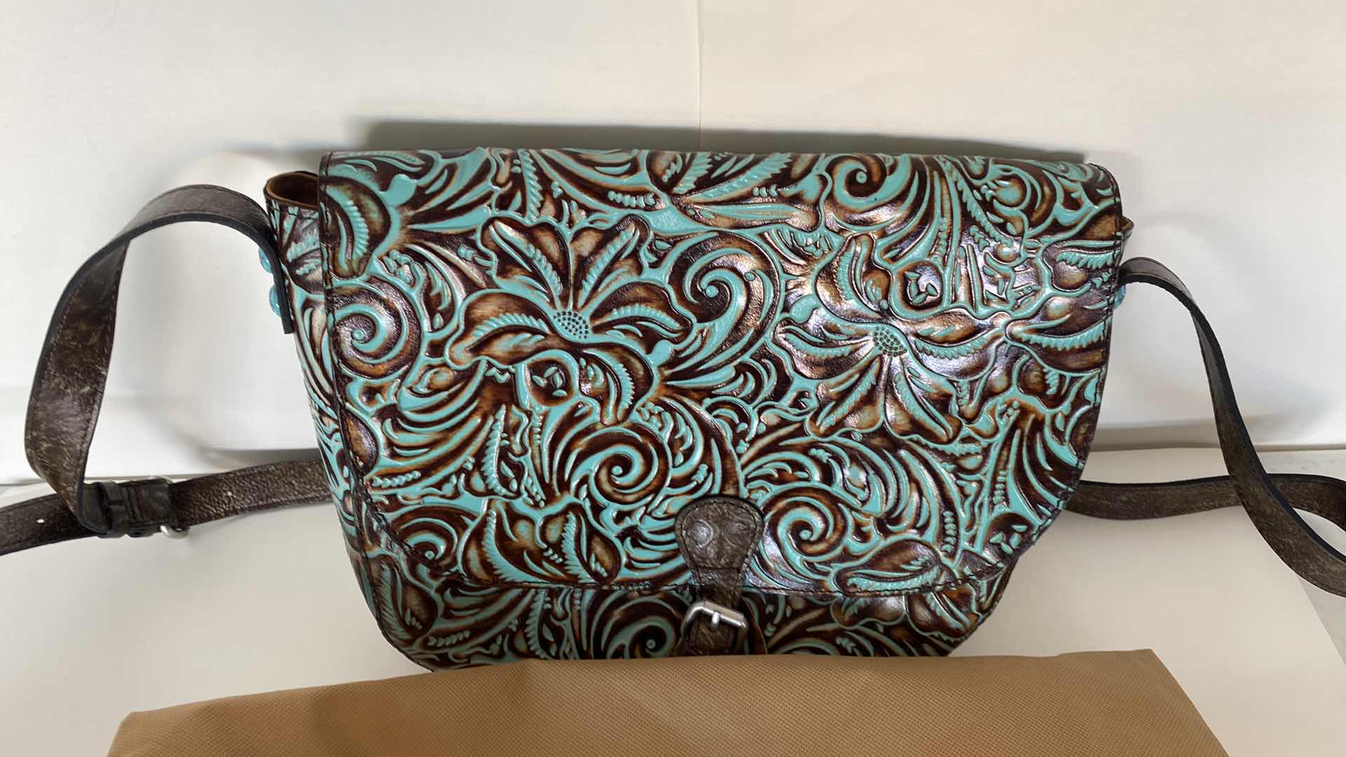 Photo 2 of PATRICIA NASH ROSALINI TURQUOISE GENUINE ITALIAN LEATHER PURSE