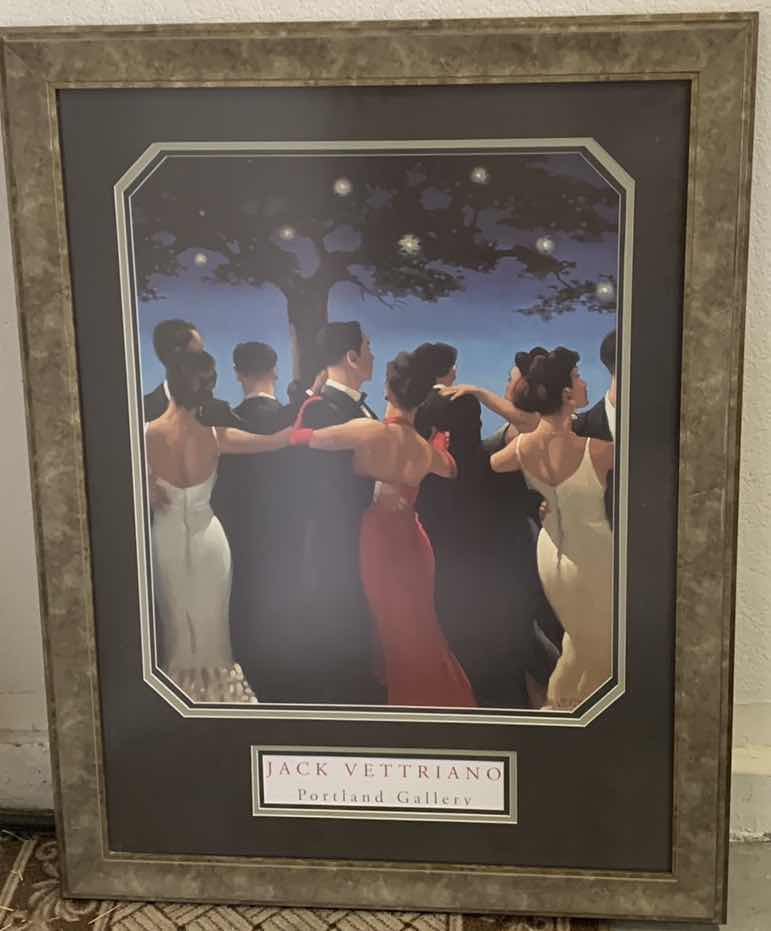 Photo 1 of JACK VETTRIANO “WALTZERS” FRAMED PRINT 27” X 35”