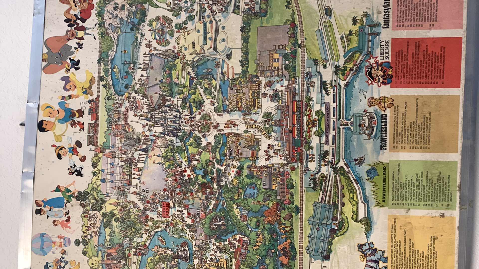 Photo 4 of ORIGINAL 1979 MAGIC KINGDOM OF WALT DISNEY WORLD PARK NAVIGATION MAP 38” X 31”