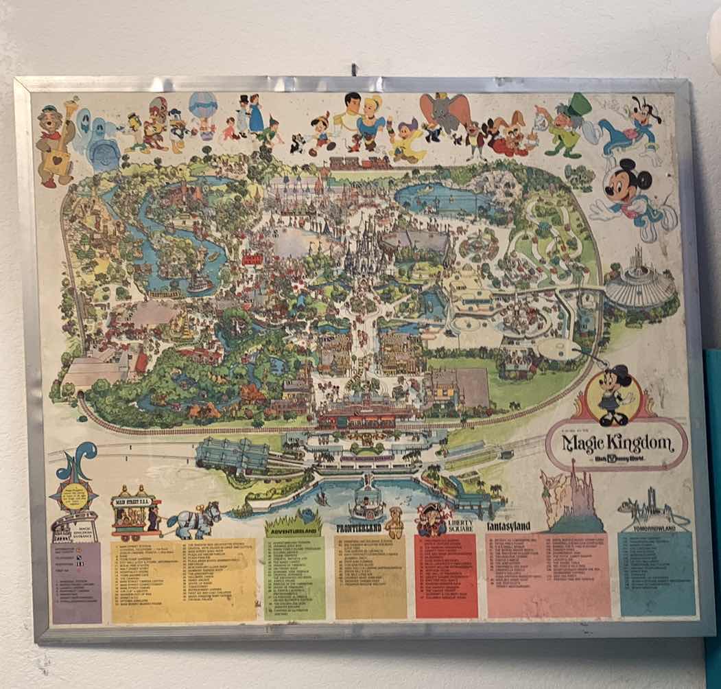 Photo 1 of ORIGINAL 1979 MAGIC KINGDOM OF WALT DISNEY WORLD PARK NAVIGATION MAP 38” X 31”