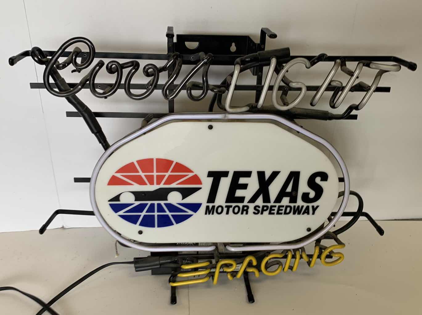 Photo 1 of COORS LIGHT TEXAS MOTOR SPEEDWAY RACING NEON LIGHT 24” X 21” AS IS