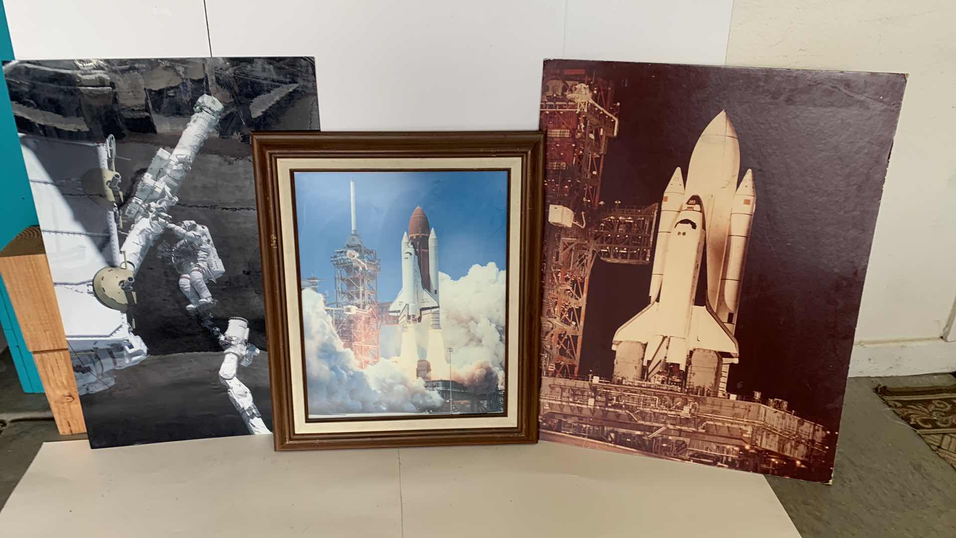 Photo 1 of NASA CHALLENGER SHUTTLE PRINTS AND SPACE STATION LARGEST IS 24” X 30”