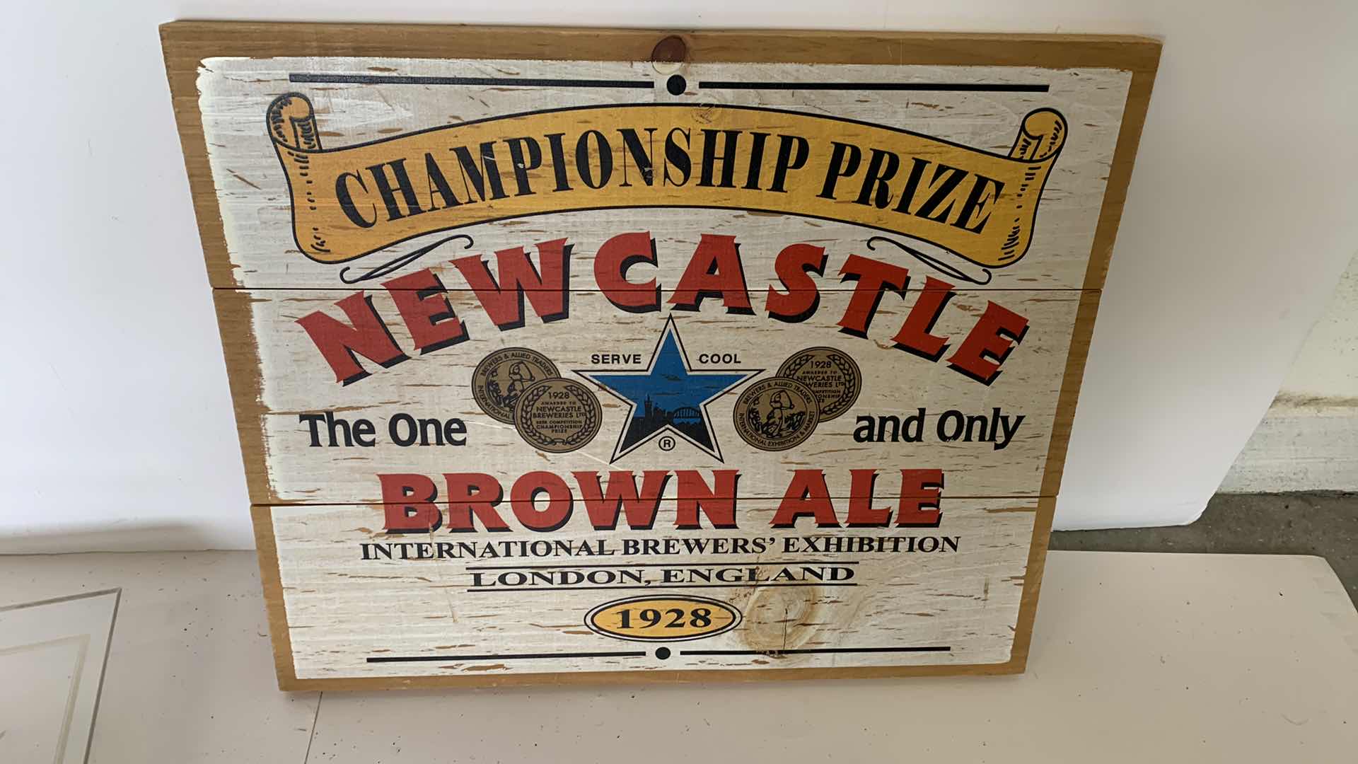Photo 3 of HAMMS BEER AND WOODEN NEWCASTLE BROWN ALE BAR SIGNS 19” X 16” LARGEST