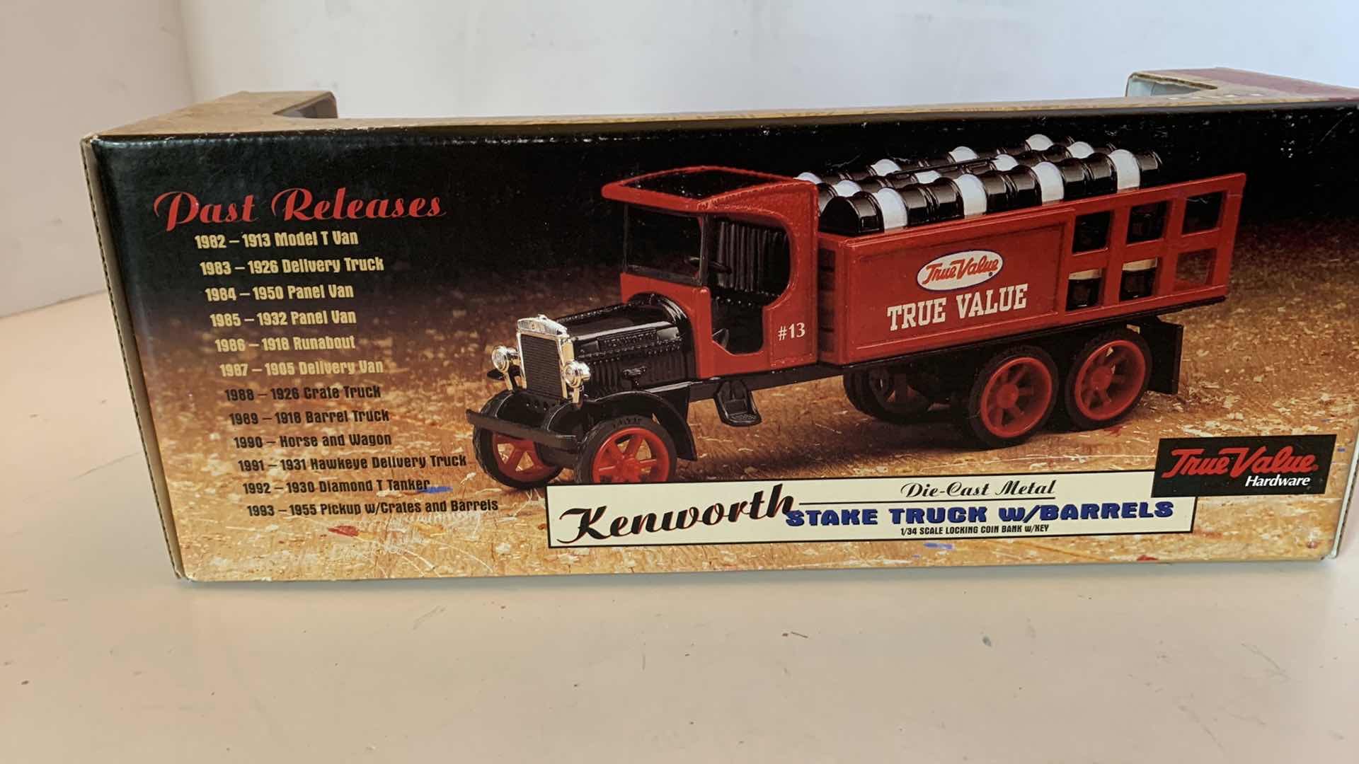 Photo 3 of TRUE VALUE HARDWARE 1925 KENWORTH STAKE TRUCK W/BARRELS 1/34 SCALE