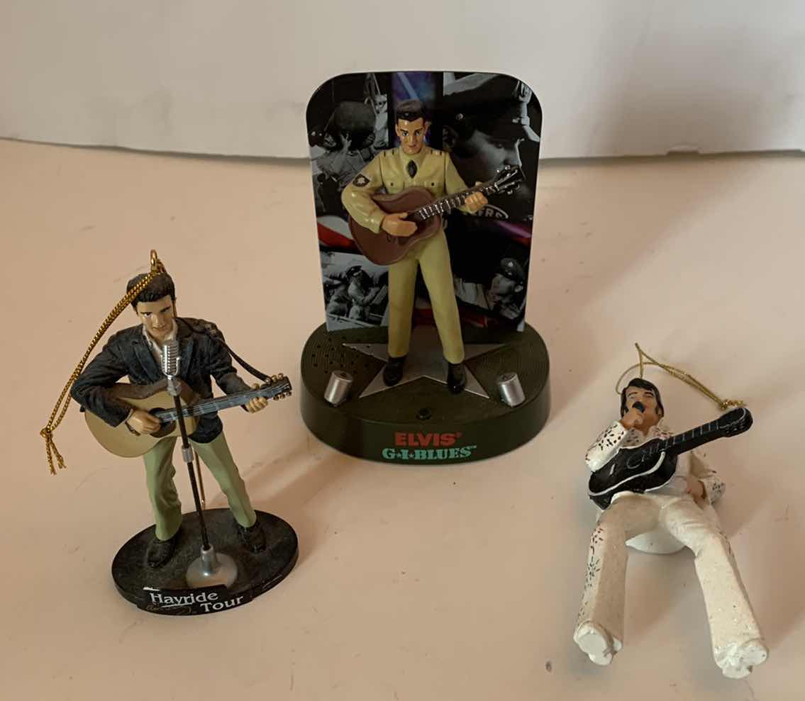 Photo 1 of ELVIS CHRISTMAS ORNAMENTS AND WORKING G-I BLUES MUSIC CENTER PIECE