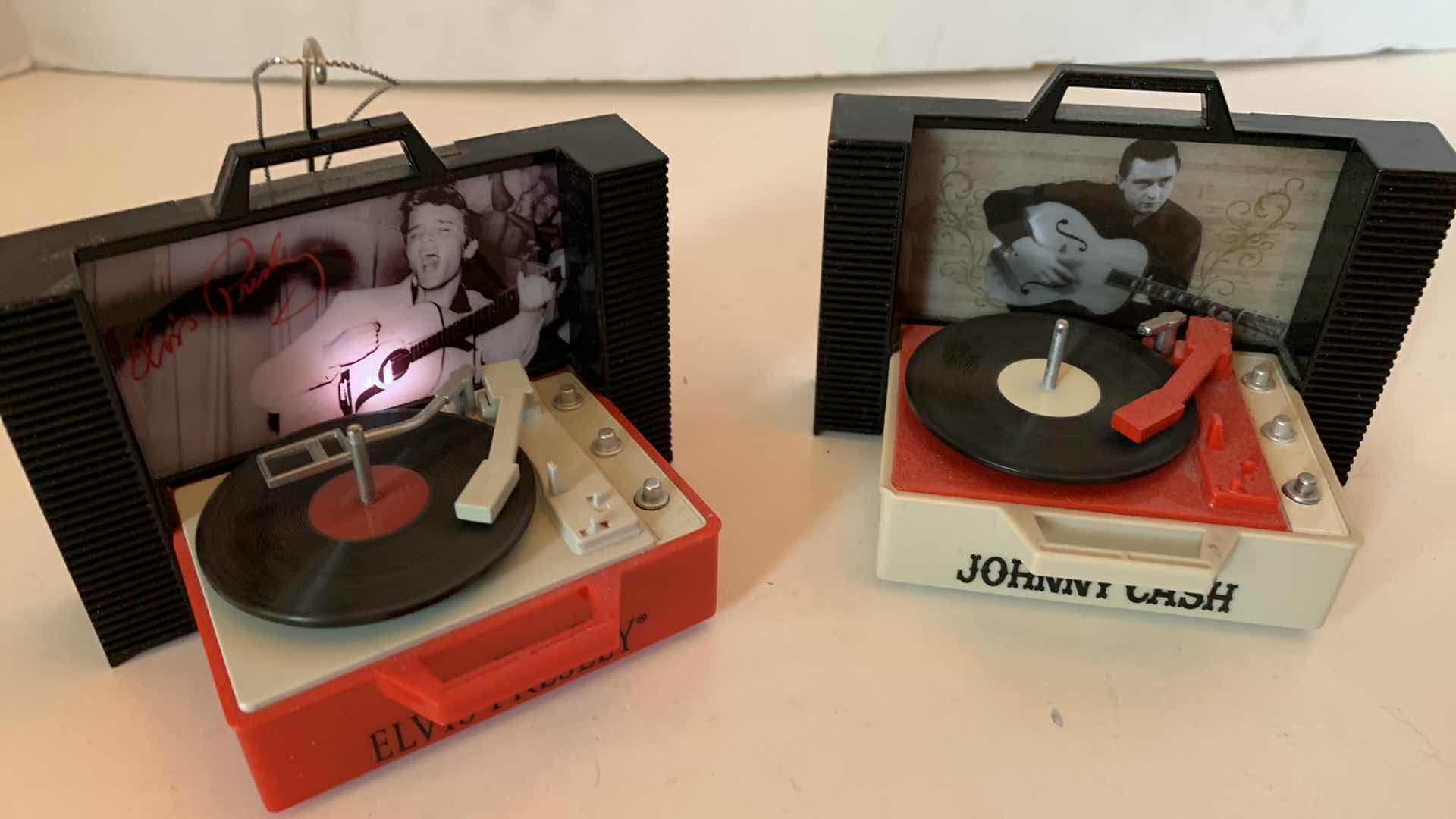 Photo 2 of JOHNNY CASH AND ELVIS CHRISTMAS ORNAMENTS TESTED WORKING