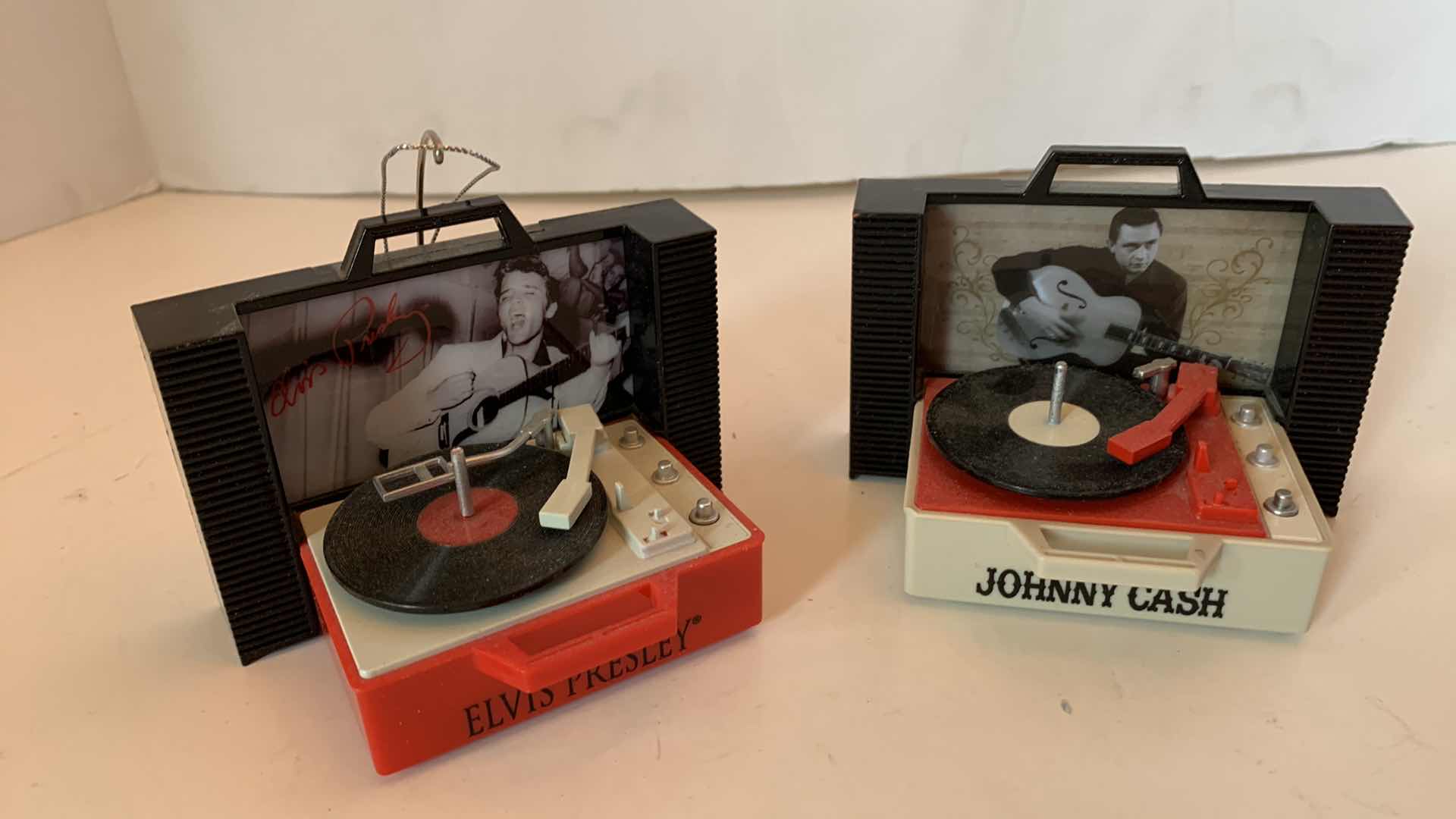 Photo 1 of JOHNNY CASH AND ELVIS CHRISTMAS ORNAMENTS TESTED WORKING