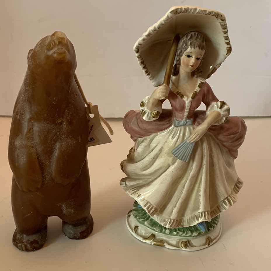Photo 1 of LEFTON COLETTE FIGURE AND ALASKAN BEAR CANDLE