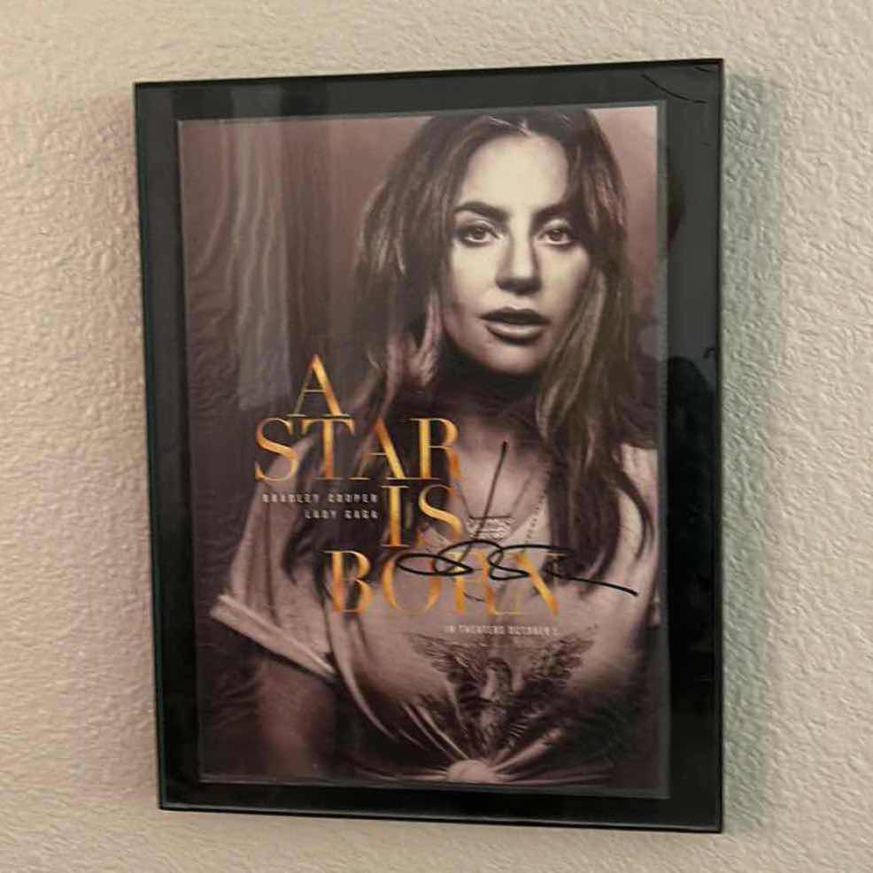 Photo 1 of  “A STAR IS BORN” AUTOGRAPHED PHOTO WITH BRADLEY COOPER AND LADY GAGA ARTWORK FRAMED 10” x 13”