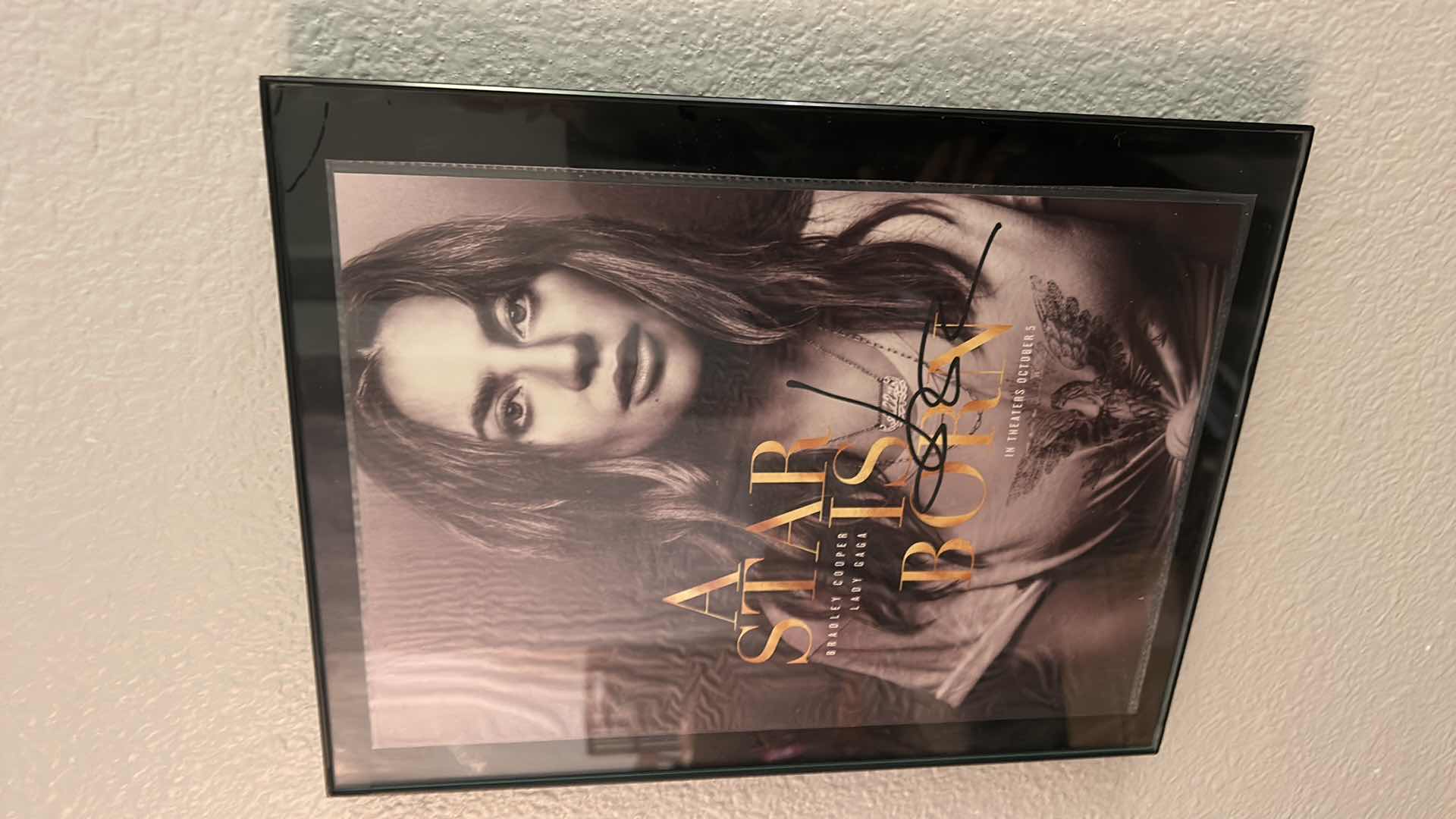 Photo 2 of  “A STAR IS BORN” AUTOGRAPHED PHOTO WITH BRADLEY COOPER AND LADY GAGA ARTWORK FRAMED 10” x 13”