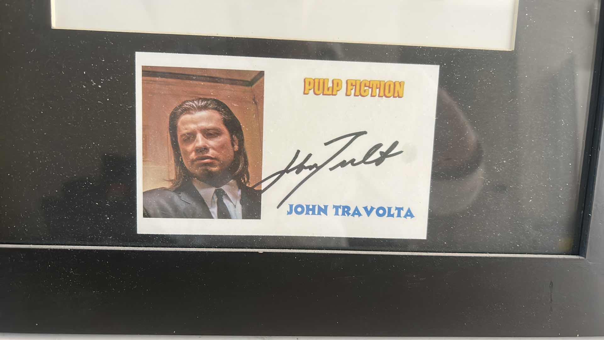 Photo 3 of CELEBRITY AUTOGRAPHED PHOTO, PULP FICTION JOHN TRAVOLTA FRAMED 13 1/2” x 16 1/2 WITH COA