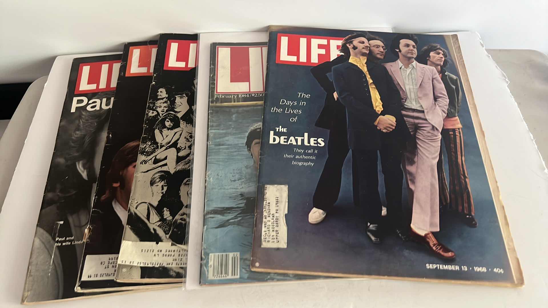 Photo 1 of 5-COLLECTIBLE VINTAGE LIFE MAGAZINES BEATLES EDITIONS